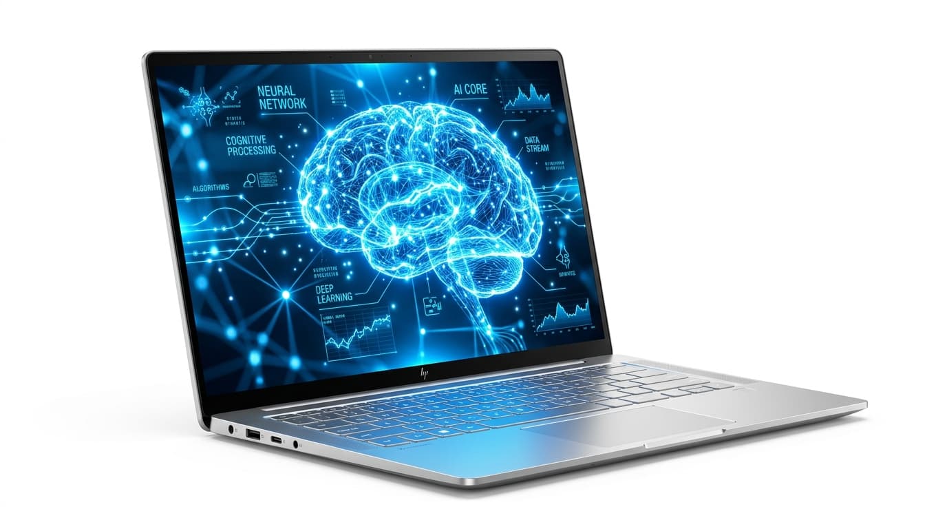 AI Machine Learning and Data Engineering Laptop Visual